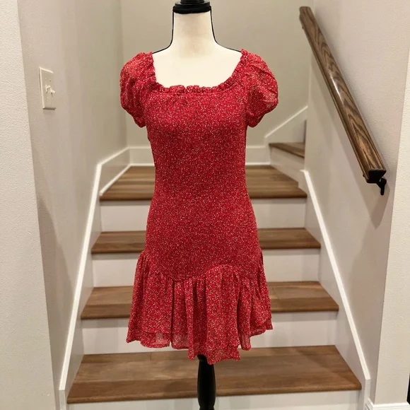 blue drop waist dresses Blue Drop Waist Short Dress main image 0